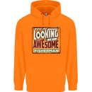 An Awesome Fisherman Fishing Mens 80% Cotton Hoodie Orange
