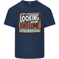 An Awesome Fisherman Fishing Mens Cotton T-Shirt Tee Top Navy Blue