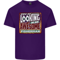 An Awesome Fisherman Fishing Mens Cotton T-Shirt Tee Top Purple