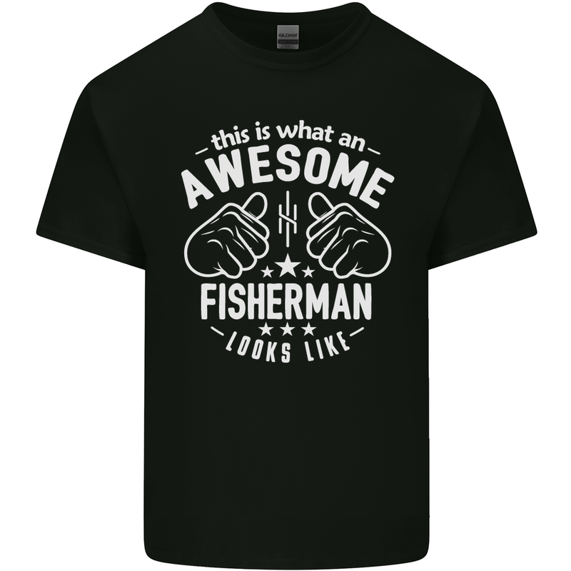 An Awesome Fisherman Looks Like Mens Cotton T-Shirt Tee Top Black