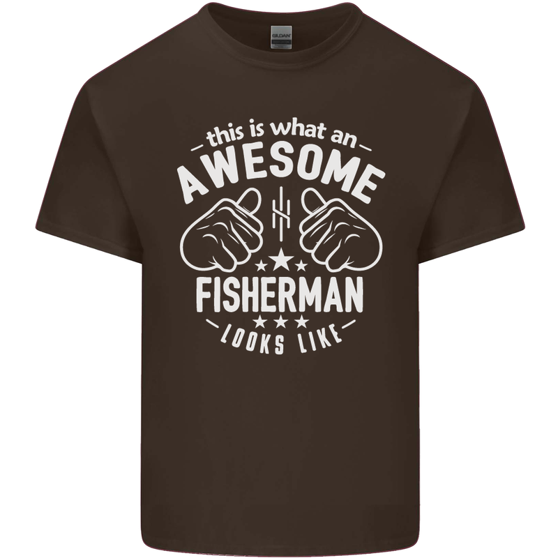 An Awesome Fisherman Looks Like Mens Cotton T-Shirt Tee Top Dark Chocolate