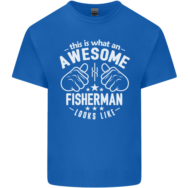 An Awesome Fisherman Looks Like Mens Cotton T-Shirt Tee Top Royal Blue