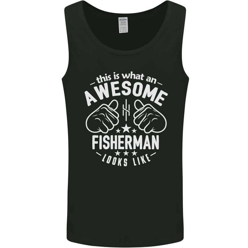 An Awesome Fisherman Looks Like Mens Vest Tank Top Black