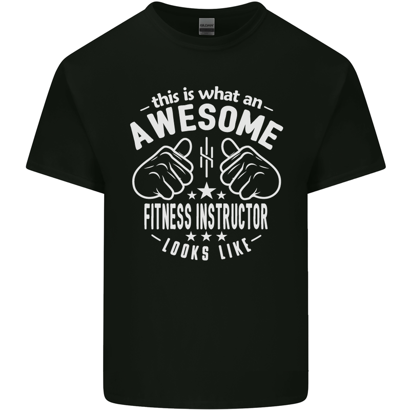 An Awesome Fitness Instructor Looks Like Mens Cotton T-Shirt Tee Top Black