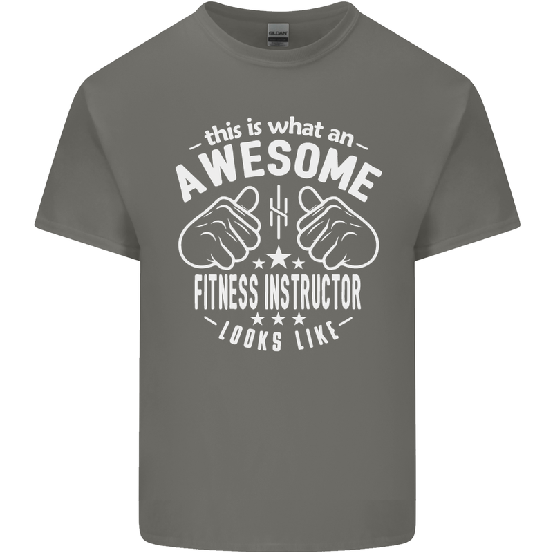 An Awesome Fitness Instructor Looks Like Mens Cotton T-Shirt Tee Top Charcoal