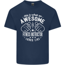 An Awesome Fitness Instructor Looks Like Mens Cotton T-Shirt Tee Top Navy Blue