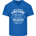 An Awesome Fitness Instructor Looks Like Mens V-Neck Cotton T-Shirt Royal Blue