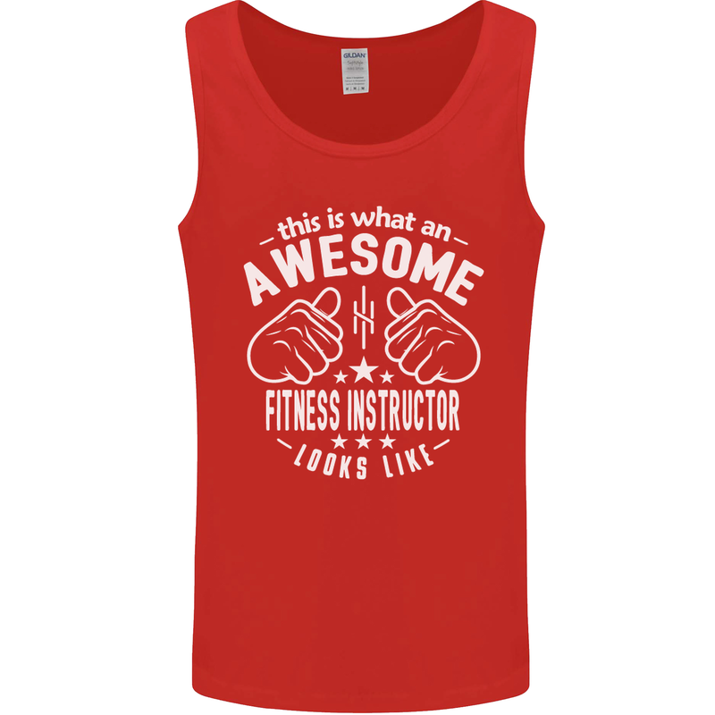 An Awesome Fitness Instructor Looks Like Mens Vest Tank Top Red