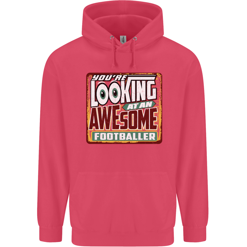 An Awesome Footballer Childrens Kids Hoodie Heliconia