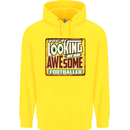 An Awesome Footballer Childrens Kids Hoodie Yellow