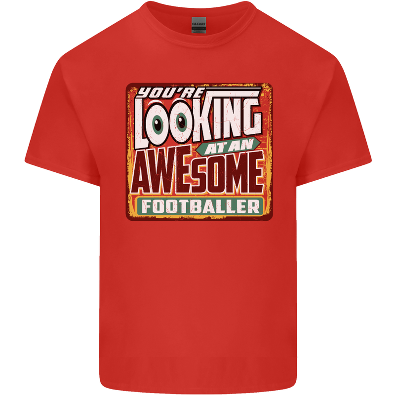An Awesome Footballer Kids T-Shirt Childrens Red