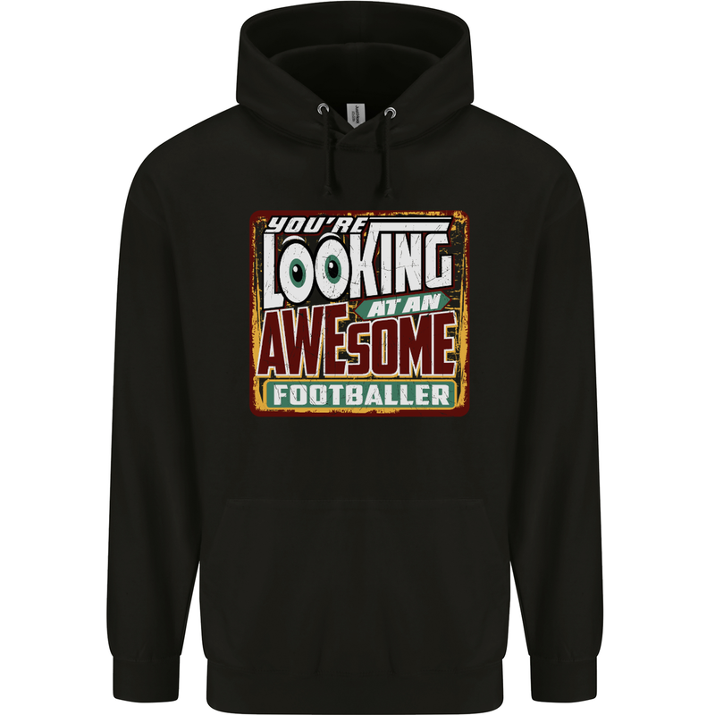 An Awesome Footballer Mens 80% Cotton Hoodie Black