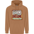 An Awesome Footballer Mens 80% Cotton Hoodie Caramel Latte