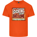 An Awesome Footballer Mens Cotton T-Shirt Tee Top Orange