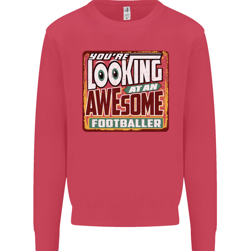 An Awesome Footballer Mens Sweatshirt Jumper Heliconia