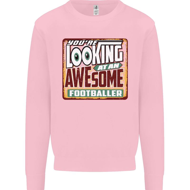 An Awesome Footballer Mens Sweatshirt Jumper Light Pink