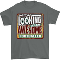 An Awesome Footballer Mens T-Shirt Cotton Gildan Charcoal