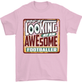 An Awesome Footballer Mens T-Shirt Cotton Gildan Light Pink