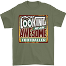 An Awesome Footballer Mens T-Shirt Cotton Gildan Military Green