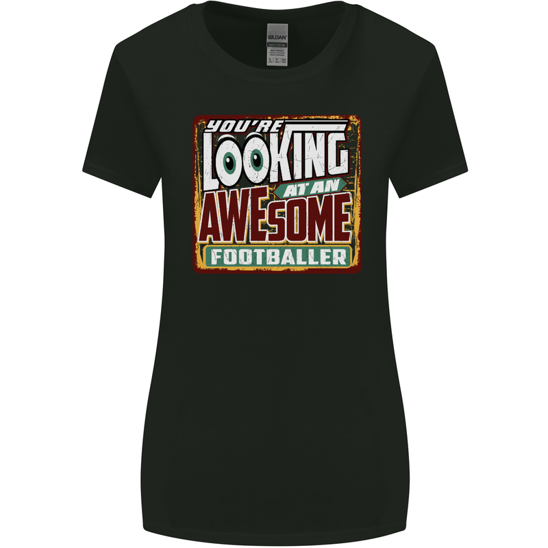 An Awesome Footballer Womens Wider Cut T-Shirt Black
