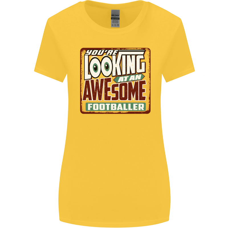 An Awesome Footballer Womens Wider Cut T-Shirt Yellow