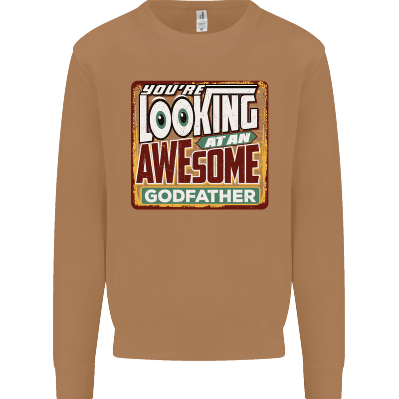 An Awesome Godfather Mens Sweatshirt Jumper Caramel Latte