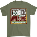 An Awesome Godfather Mens T-Shirt Cotton Gildan Military Green