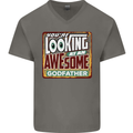 An Awesome Godfather Mens V-Neck Cotton T-Shirt Charcoal