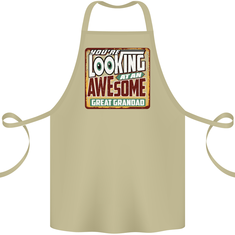 An Awesome Great Grandad Cotton Apron 100% Organic Khaki