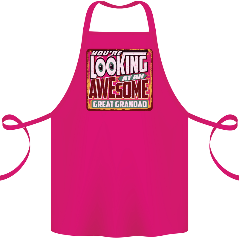 An Awesome Great Grandad Cotton Apron 100% Organic Pink