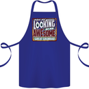 An Awesome Great Grandad Cotton Apron 100% Organic Royal Blue