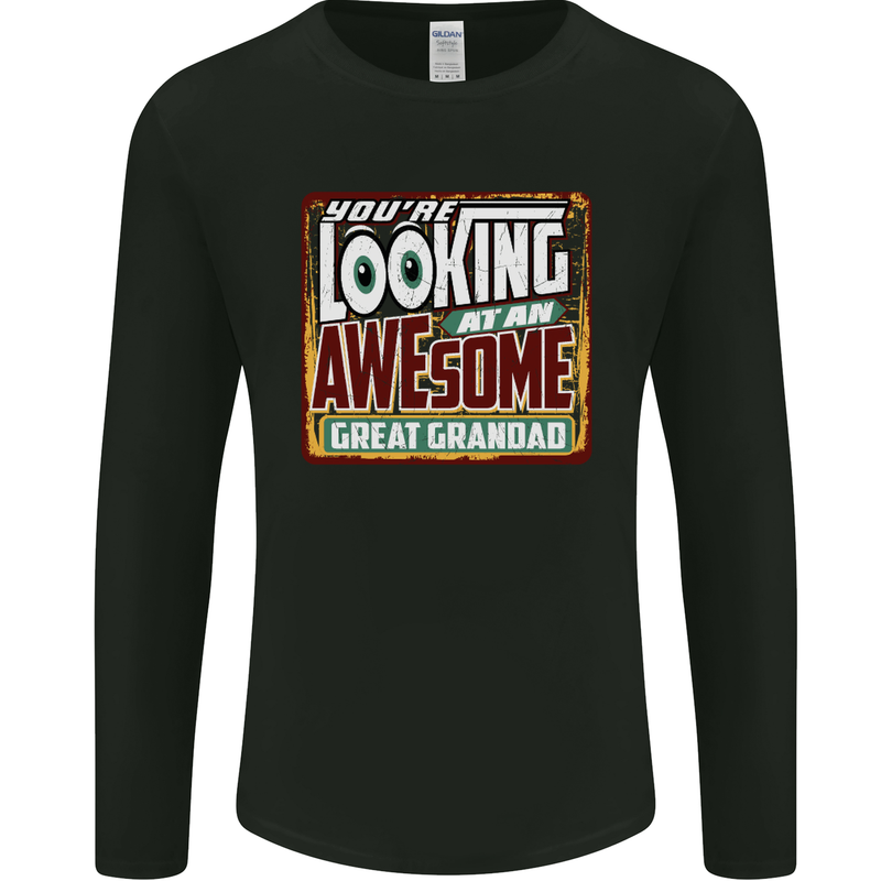 An Awesome Great Grandad Mens Long Sleeve T-Shirt Black
