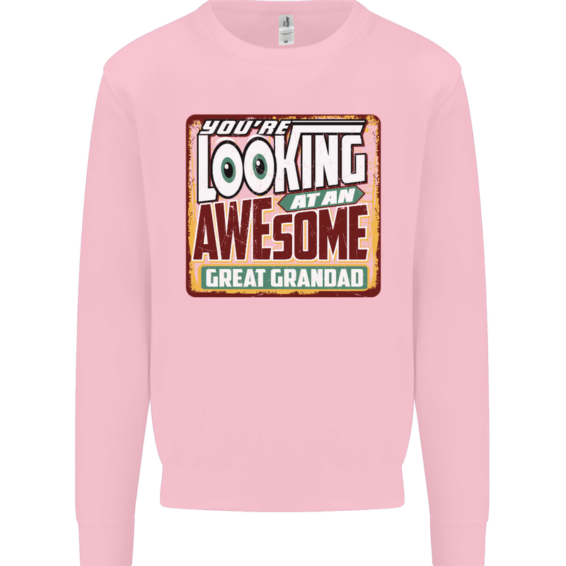 An Awesome Great Grandad Mens Sweatshirt Jumper Light Pink