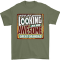 An Awesome Great Grandad Mens T-Shirt Cotton Gildan Military Green