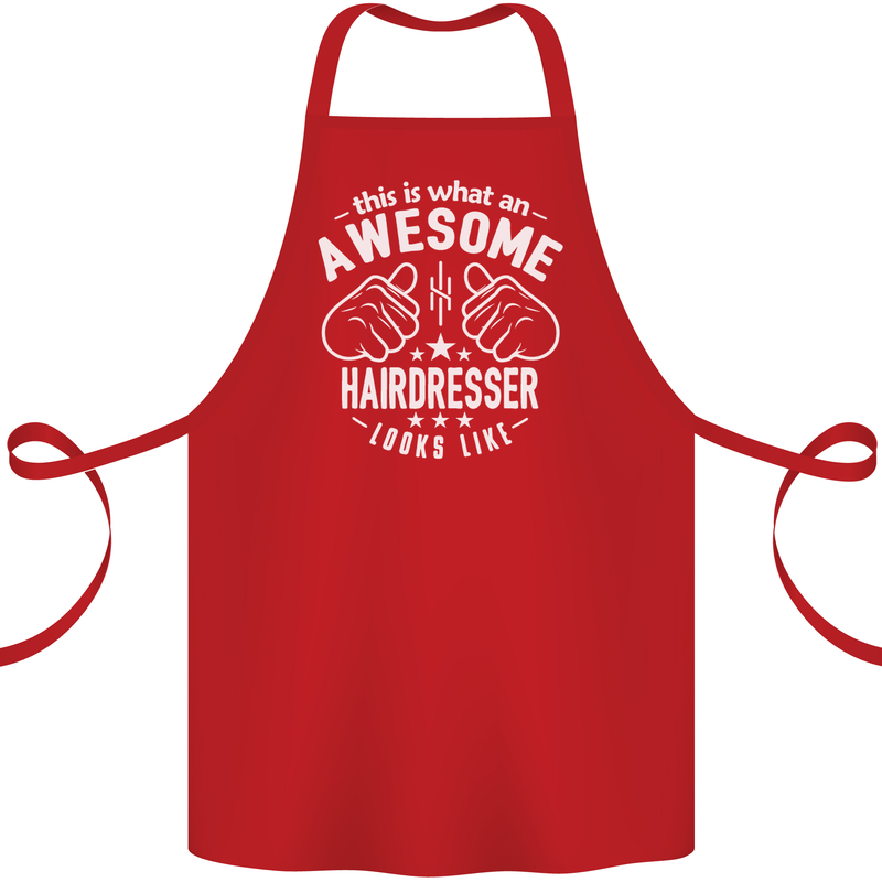An Awesome Hairdresser Looks Like Cotton Apron 100% Organic Red