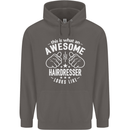 An Awesome Hairdresser Looks Like Mens 80% Cotton Hoodie Charcoal