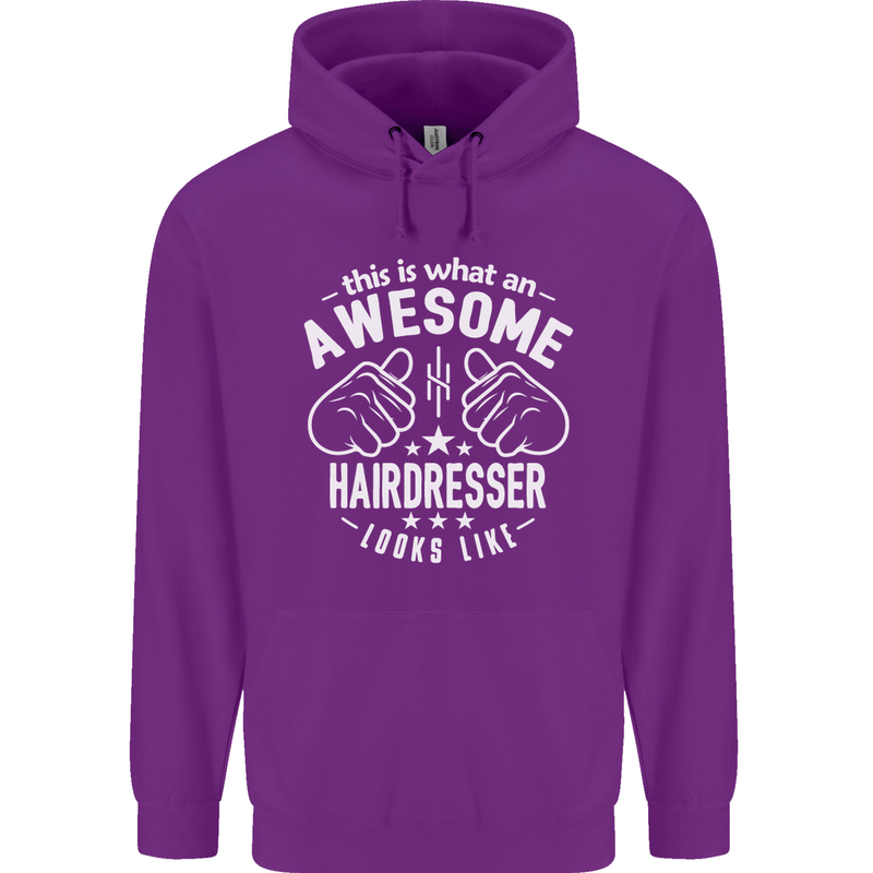 An Awesome Hairdresser Looks Like Mens 80% Cotton Hoodie Purple