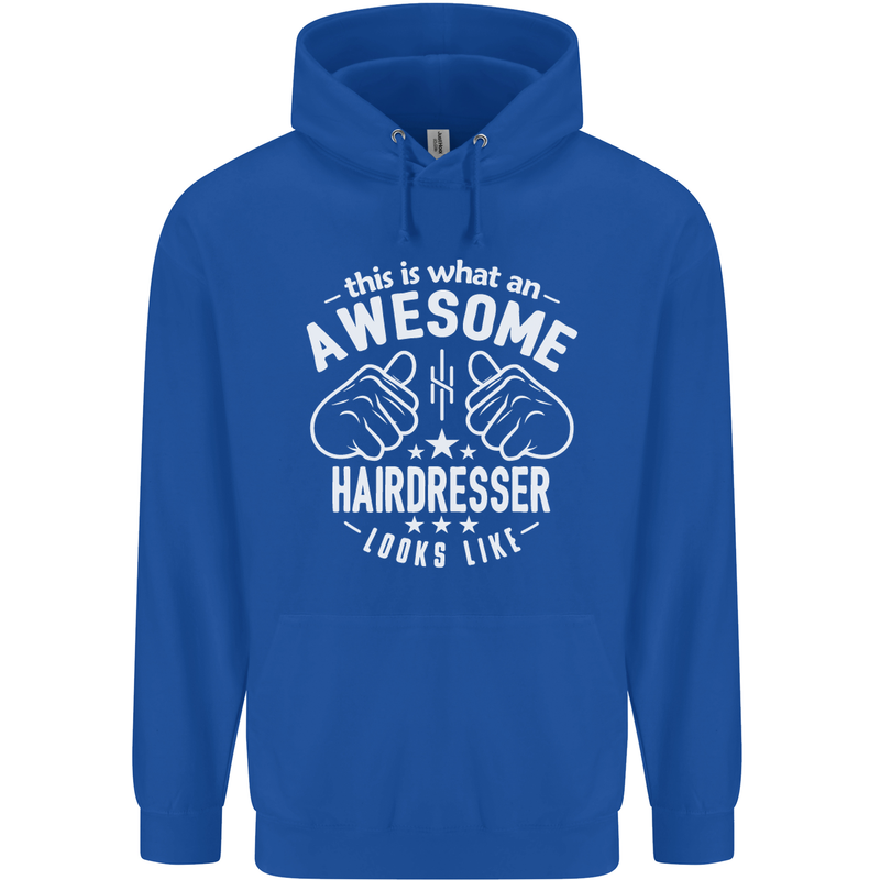 An Awesome Hairdresser Looks Like Mens 80% Cotton Hoodie Royal Blue