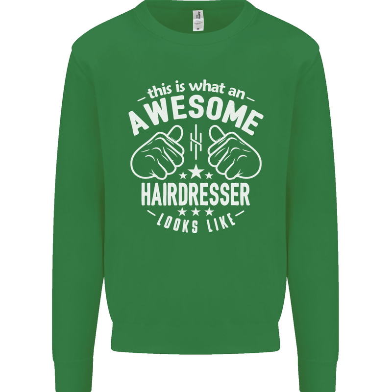 An Awesome Hairdresser Looks Like Mens Sweatshirt Jumper Irish Green
