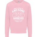 An Awesome Hairdresser Looks Like Mens Sweatshirt Jumper Light Pink