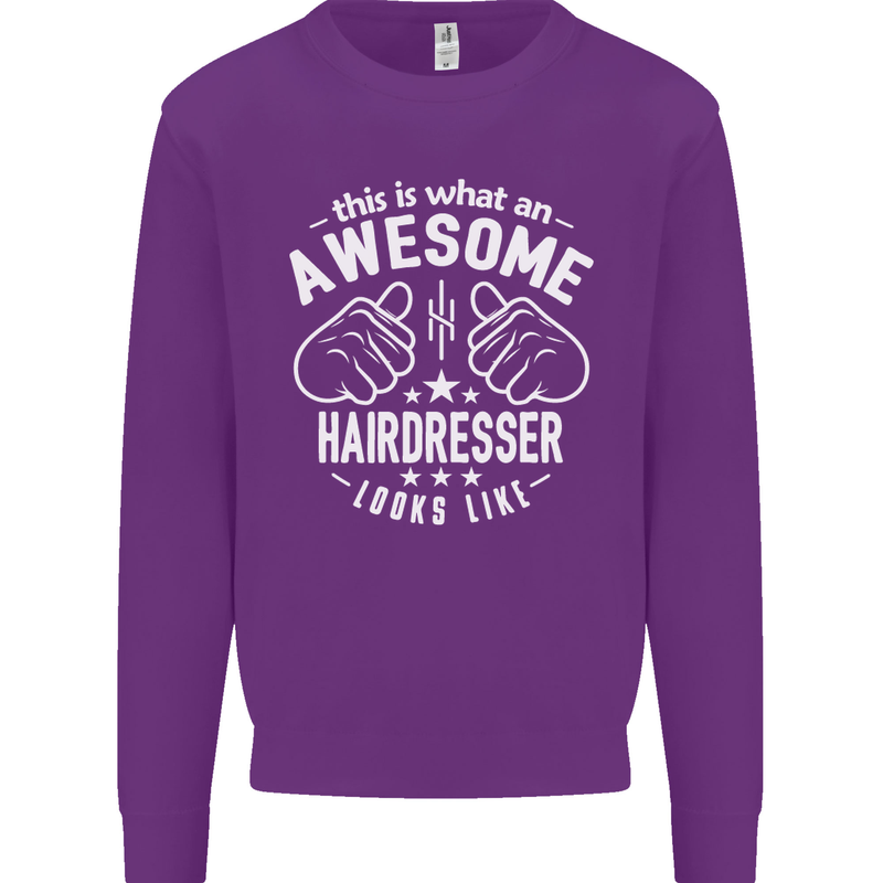 An Awesome Hairdresser Looks Like Mens Sweatshirt Jumper Purple