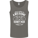 An Awesome Handy Man Looks Like Mens Vest Tank Top Charcoal