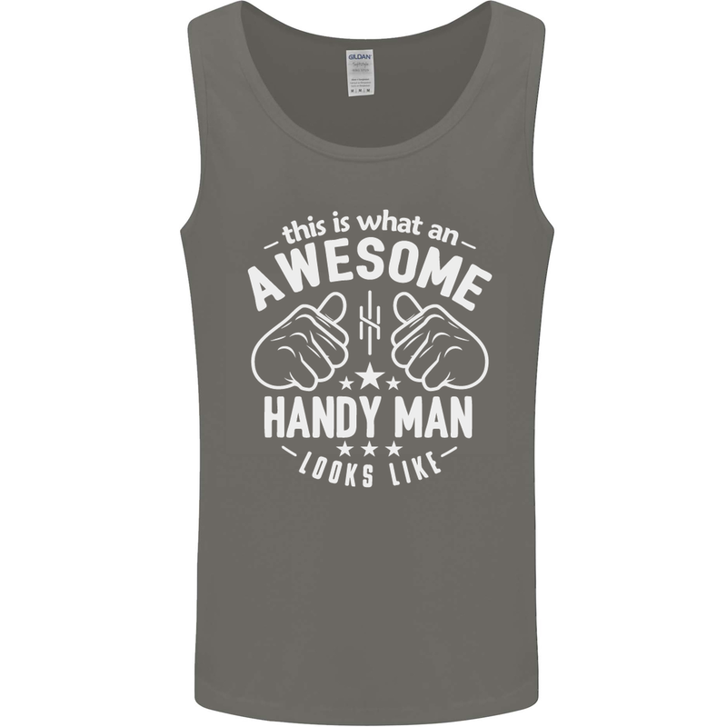 An Awesome Handy Man Looks Like Mens Vest Tank Top Charcoal