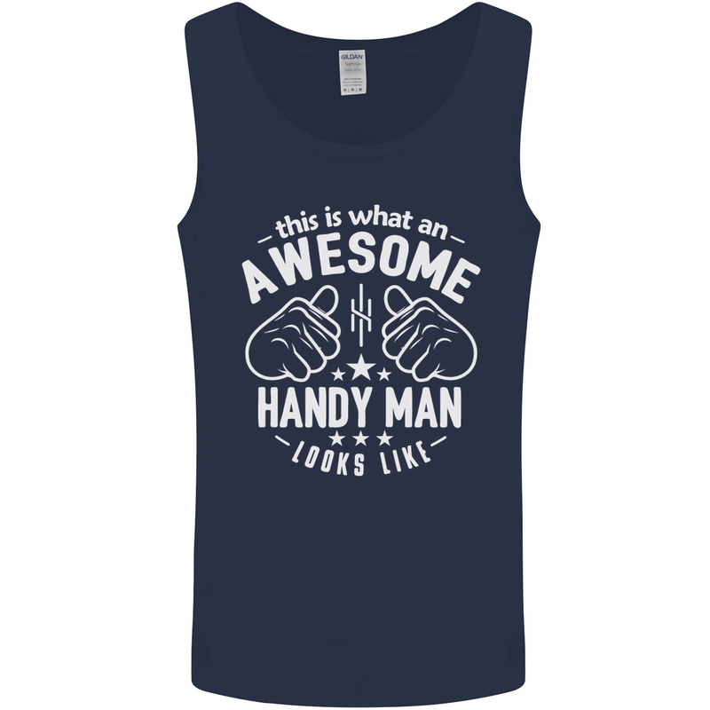 An Awesome Handy Man Looks Like Mens Vest Tank Top Navy Blue