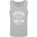 An Awesome Handy Man Looks Like Mens Vest Tank Top Sports Grey