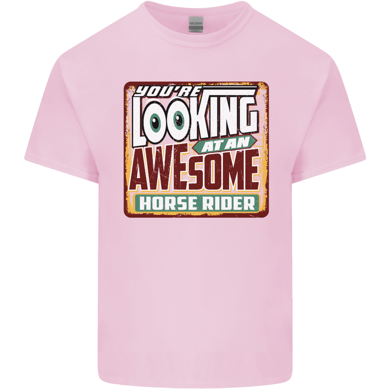 An Awesome Horse Rider Riding Equestrian Kids T-Shirt Childrens Light Pink