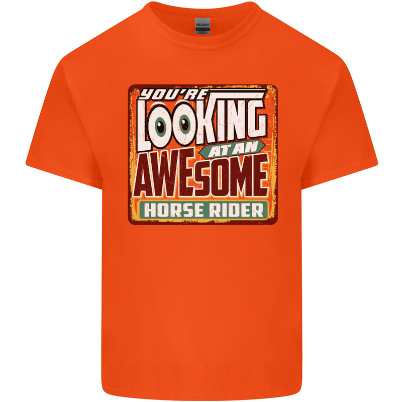 An Awesome Horse Rider Riding Equestrian Kids T-Shirt Childrens Orange