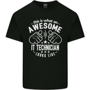 An Awesome IT Technician Looks Like Mens Cotton T-Shirt Tee Top Black