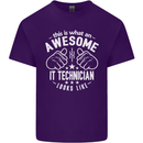 An Awesome IT Technician Looks Like Mens Cotton T-Shirt Tee Top Purple