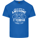 An Awesome IT Technician Looks Like Mens Cotton T-Shirt Tee Top Royal Blue